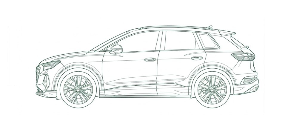 Tekening Audi e tron