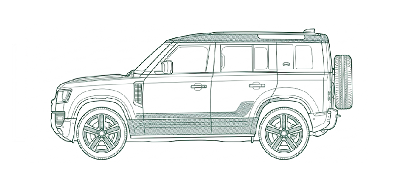 Tekening Land Rover Defender