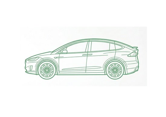 Tekening Tesla Model X groen 1
