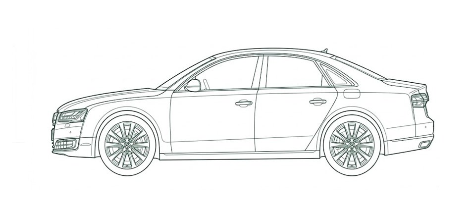 Tekening Volkswagen Phaeton