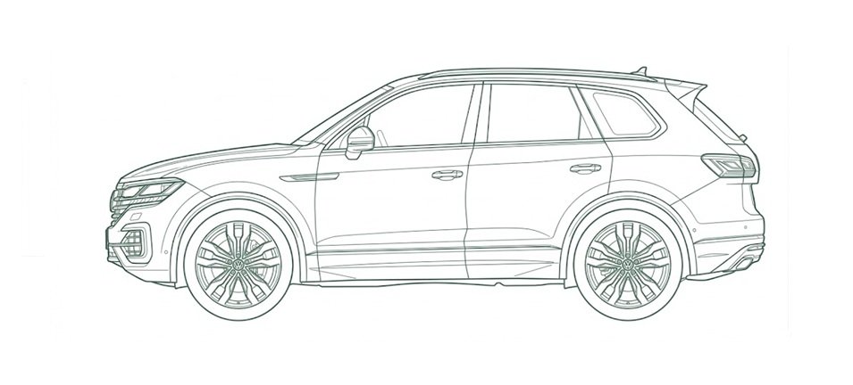 Tekening Volkswagen Touareg III
